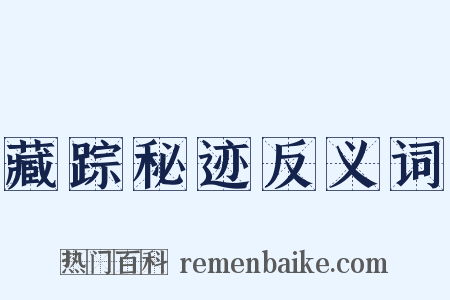 藏踪秘迹反义词是什么意思的图片